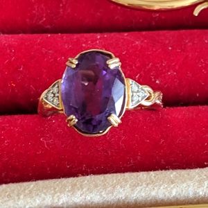 Trade for Jessicashaystar 10K Yellow Gold, Amethyst, & Diamond Ring